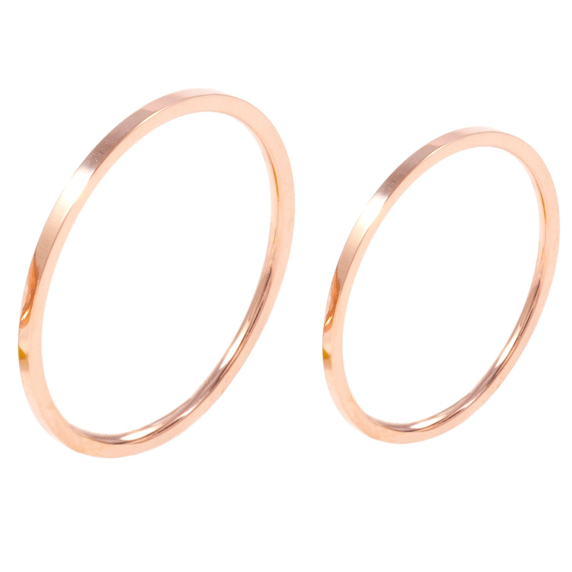 Ensemble Bague Acier Inoxydable Or Rose